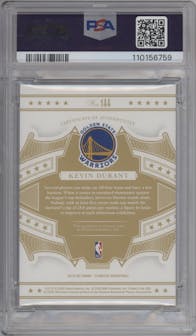 Kevin Durant from the 2019-20 Panini Flawless set graded by PSA and given an overall grade of 10.