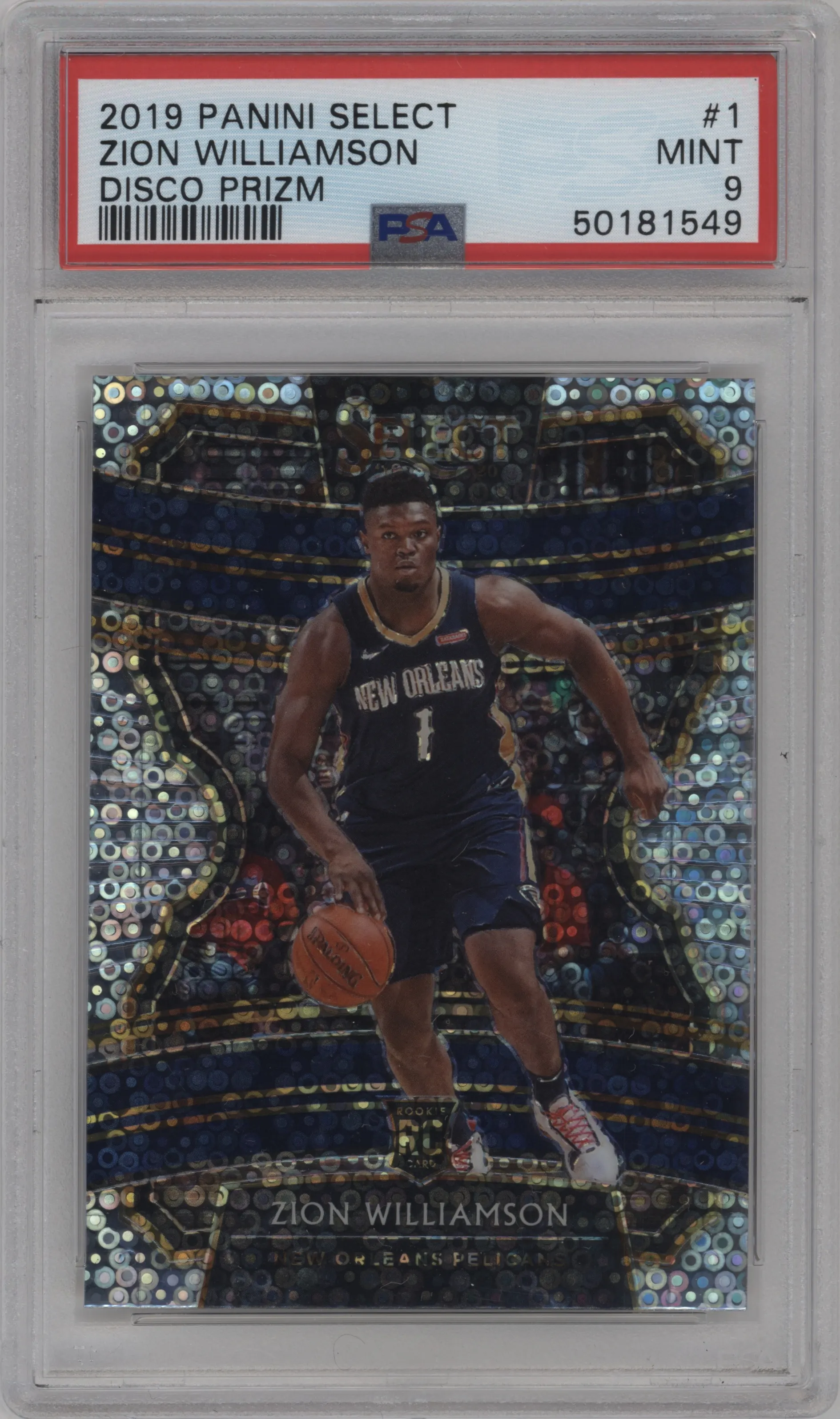 2019 Panini Select Zion Williamson Disco #1 PSA 9