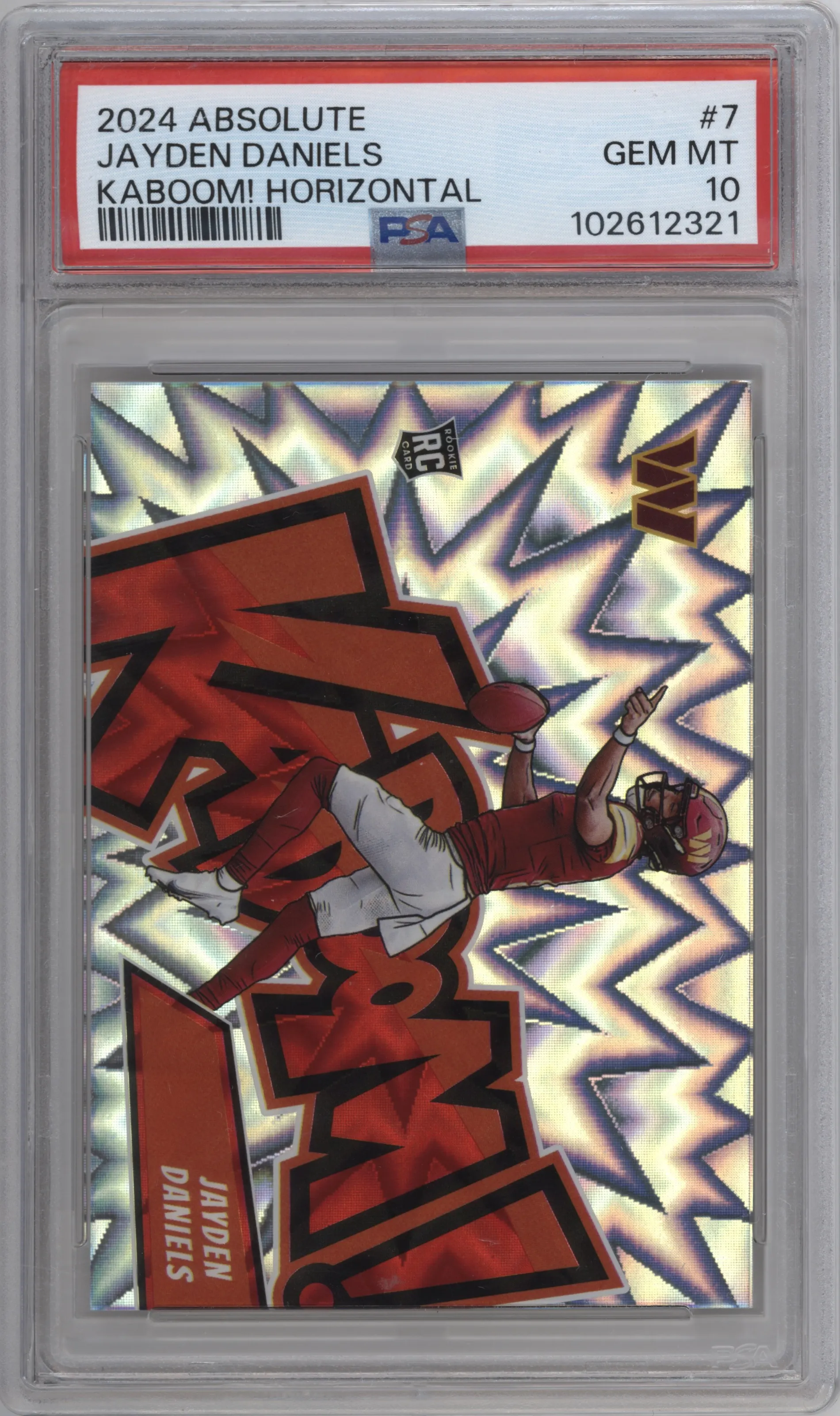 2024 Panini Absolute Kaboom Horizontal Jayden Daniels #7 PSA 10