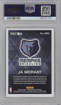 Ja Morant from the 2019-20 Panini Chronicles  set graded by PSA and given an overall grade of 10.