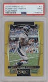 Demaryius Thomas from the 2016 Panini Select set featuring a Gold Prizm parallel graded by PSA and given an overall grade of 9.