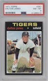Dalton Jones from the 1971 Topps set graded by PSA and given an overall grade of 8.