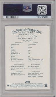 Aaron Judge from the 2017 Topps Allen & Ginter set graded by PSA and given an overall grade of 10.