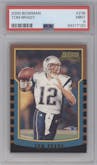 Tom Brady from the 2000 Bowman set graded by PSA and given an overall grade of 9.