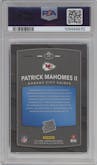 Patrick Mahomes II from the 2017 Panini Donruss Optic set featuring a Red/Yellow parallel graded by PSA and given an overall grade of 8.