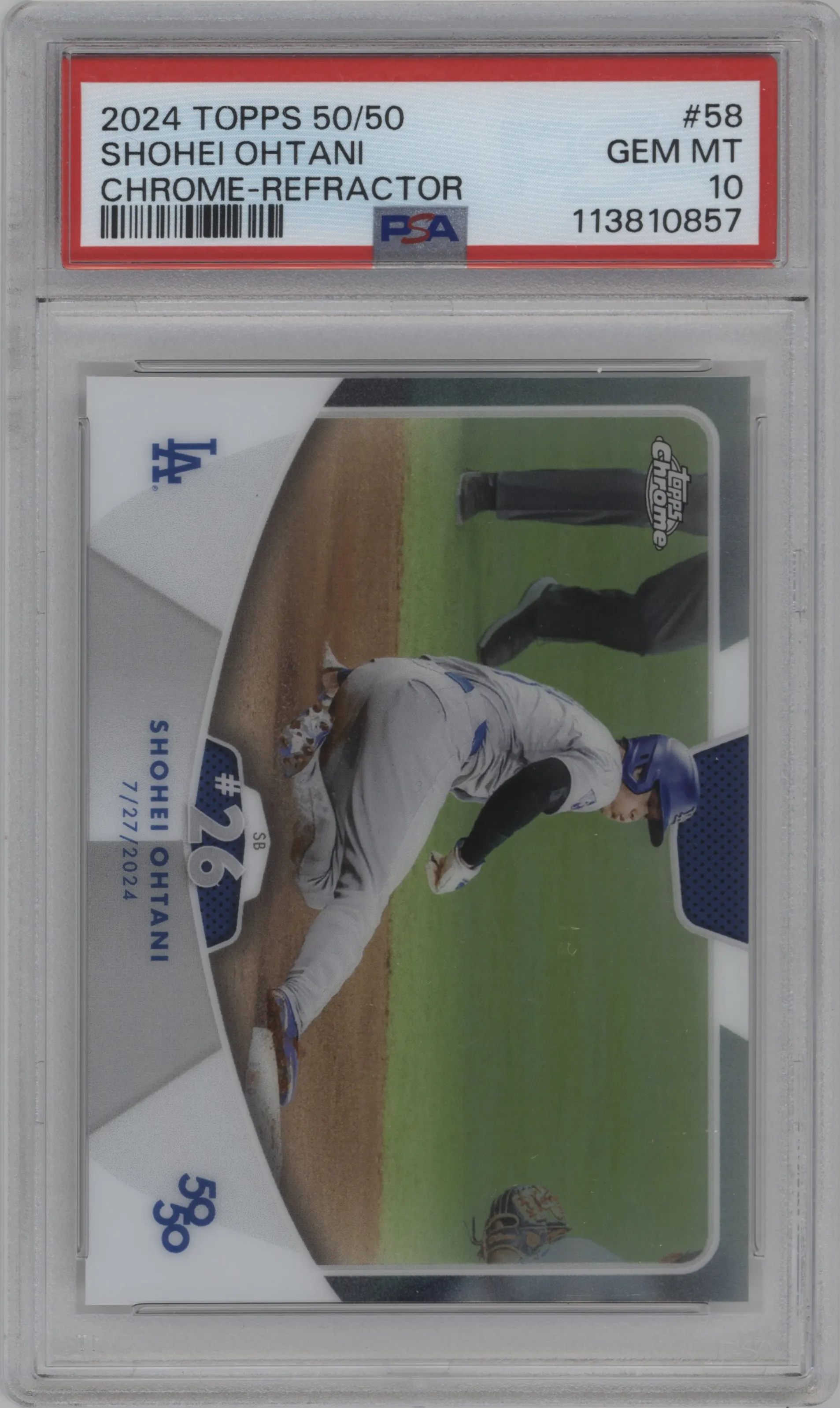 2024 Topps 50/50 Chrome Shohei Ohtani Refractor PSA 10
