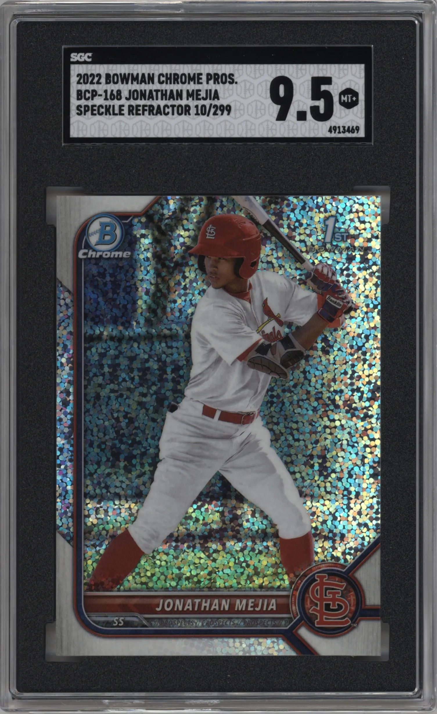 2022 Bowman Chrome Pros. Jonathan Mejia Speckle Refractor SGC 9.5