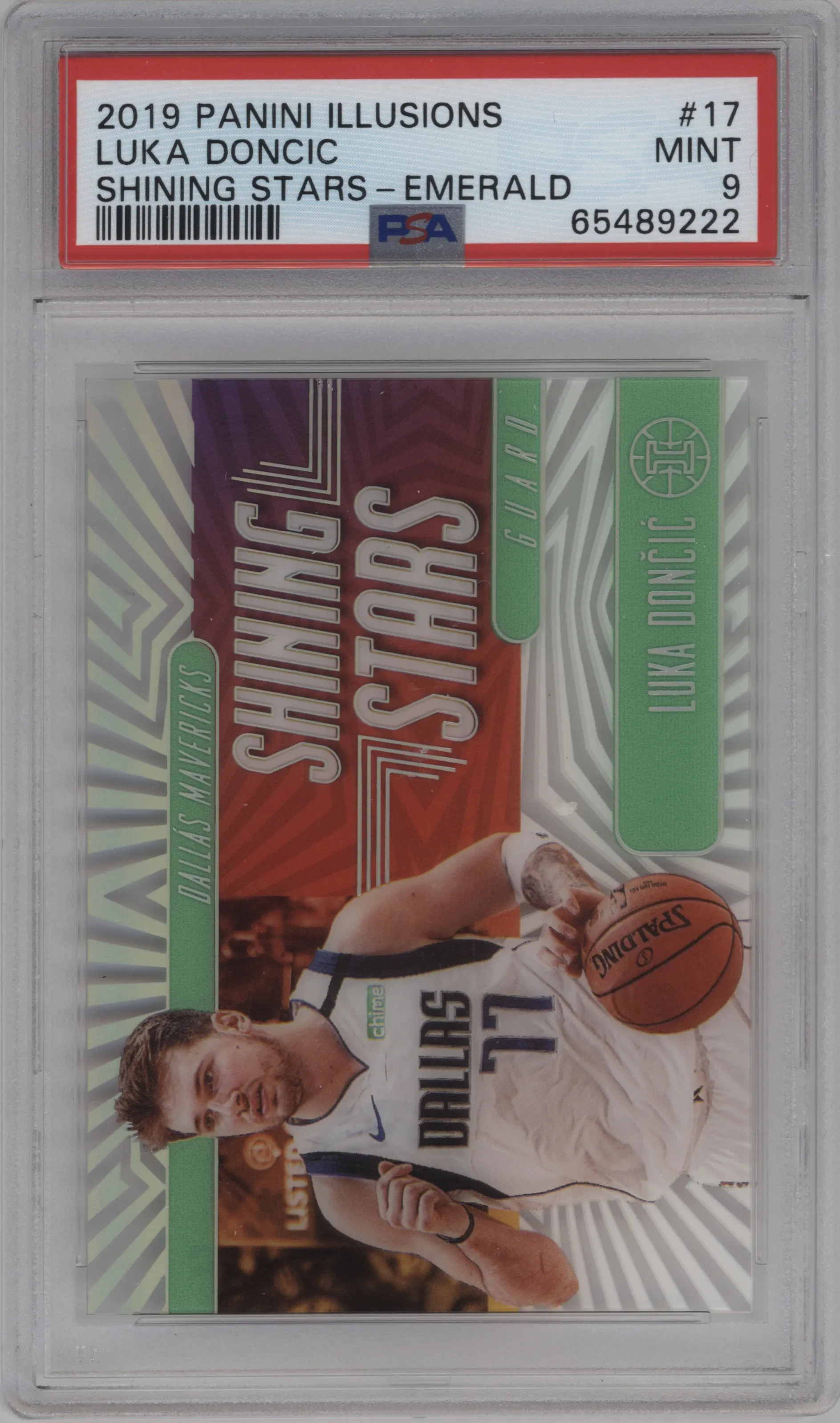 2019 Panini Illusions Shining Stars Luka Doncic Emerald #17 PSA 9