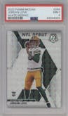 Jordan Love from the 2020 Panini Mosaic set featuring a White Mosaic parallel graded by PSA and given an overall grade of 9.