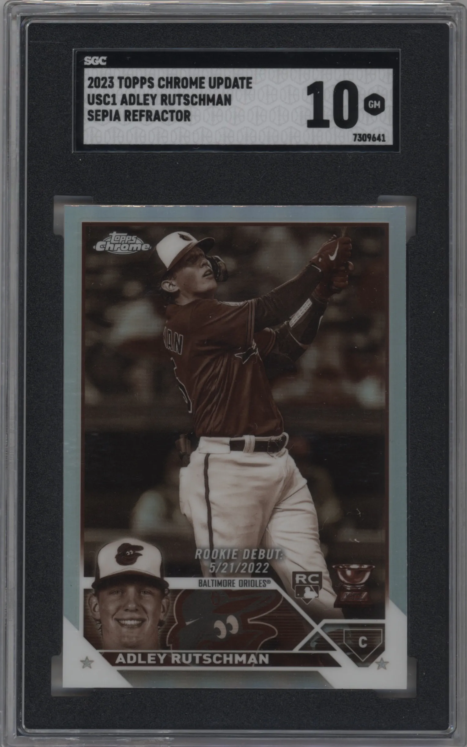 2023 Topps Chrome Update Adley Rutschman Sepia Refractor SGC 10