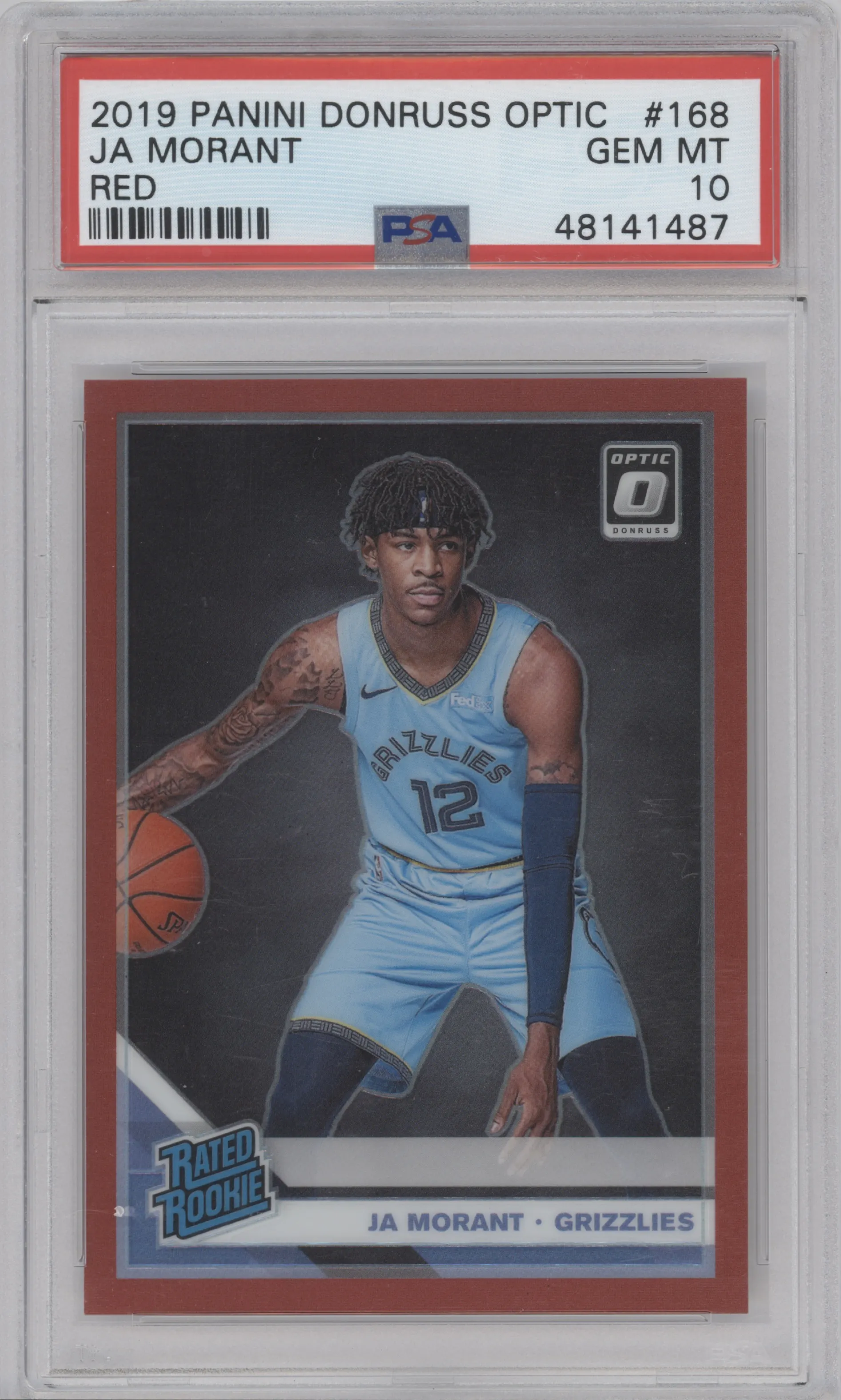 2019 Panini Donruss Optic Rated Rookie Ja Morant Red PSA 10