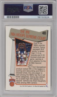 Patrick Ewing from the 1991-92 NBA Hoops set graded by PSA and given an overall grade of 7.