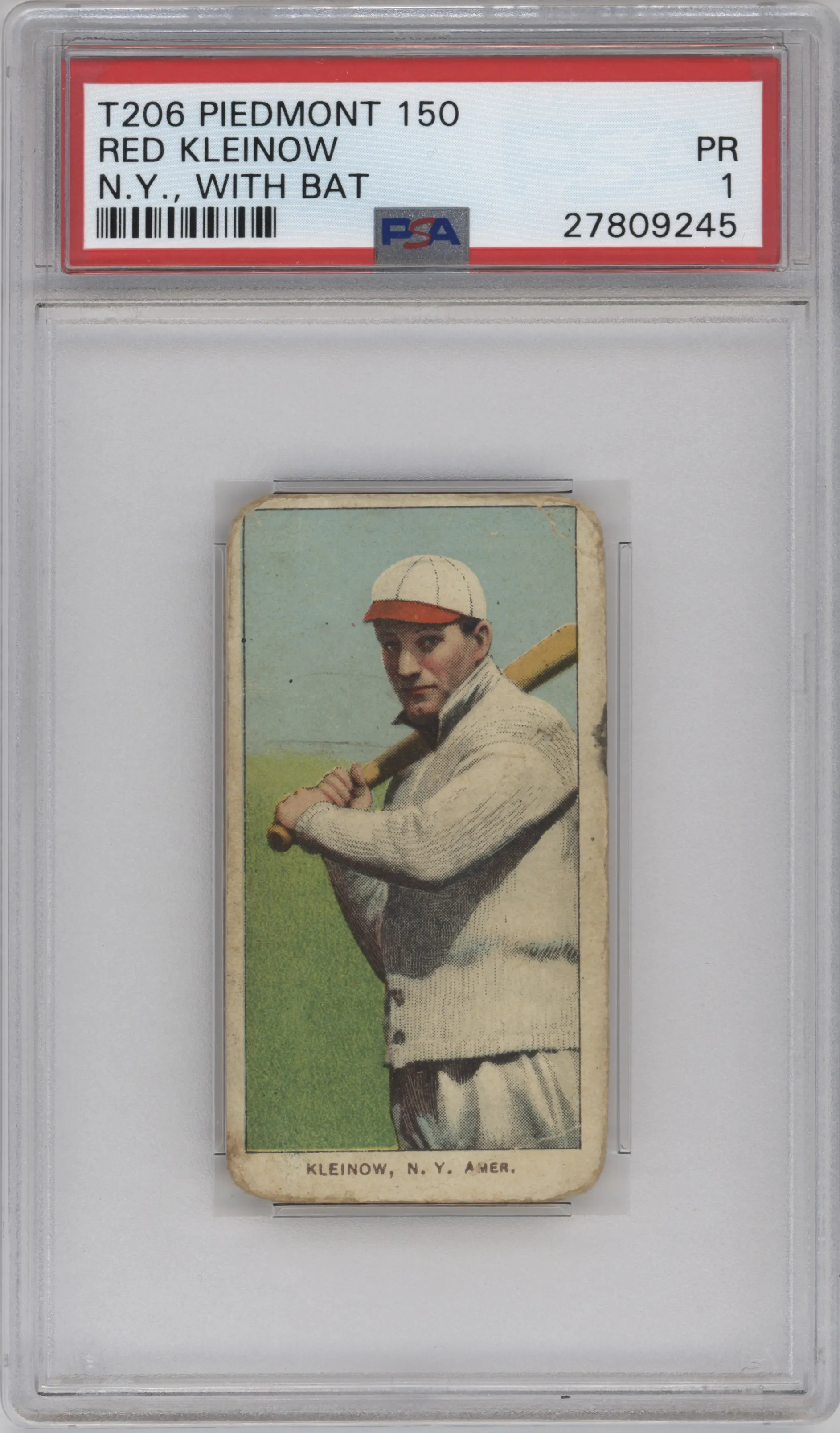 1909 T206 Piedmont 150 Red Kleinow #NNO PSA 1