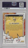 J.J. McCarthy from the 2024 Donruss set graded by PSA and given an overall grade of 10.
