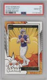 J.J. McCarthy from the 2024 Donruss set graded by PSA and given an overall grade of 10.