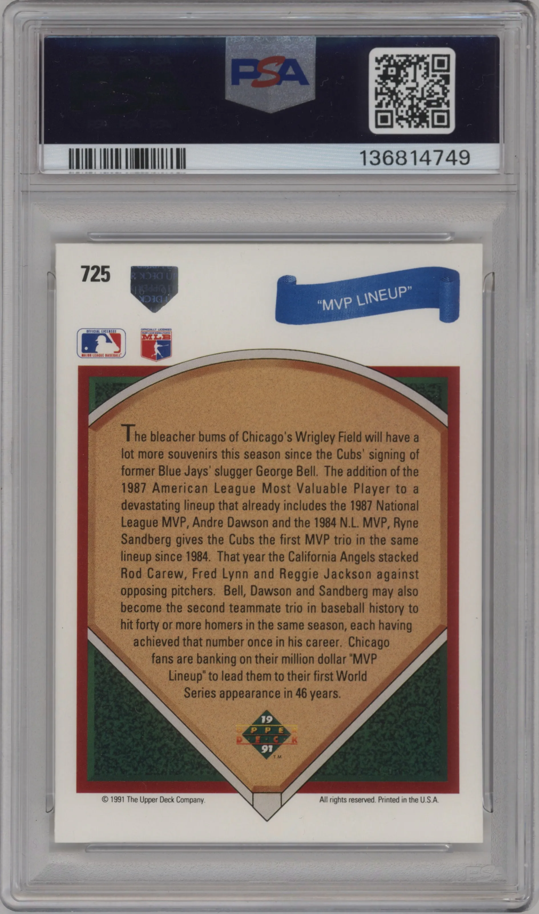 Andre Dawson/George Bell/Ryne Sandberg