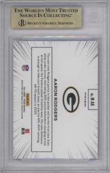 Aaron Rodgers from the 2021 Panini Prizm set graded by Beckett and given an overall grade of 10.