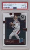 Brock Purdy from the 2022 Panini Donruss Optic set graded by PSA and given an overall grade of 10.