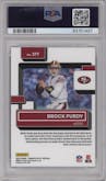 Brock Purdy from the 2022 Panini Donruss Optic set graded by PSA and given an overall grade of 10.