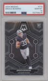 Brock Bowers from the 2024 Panini Mosaic set graded by PSA and given an overall grade of 10.