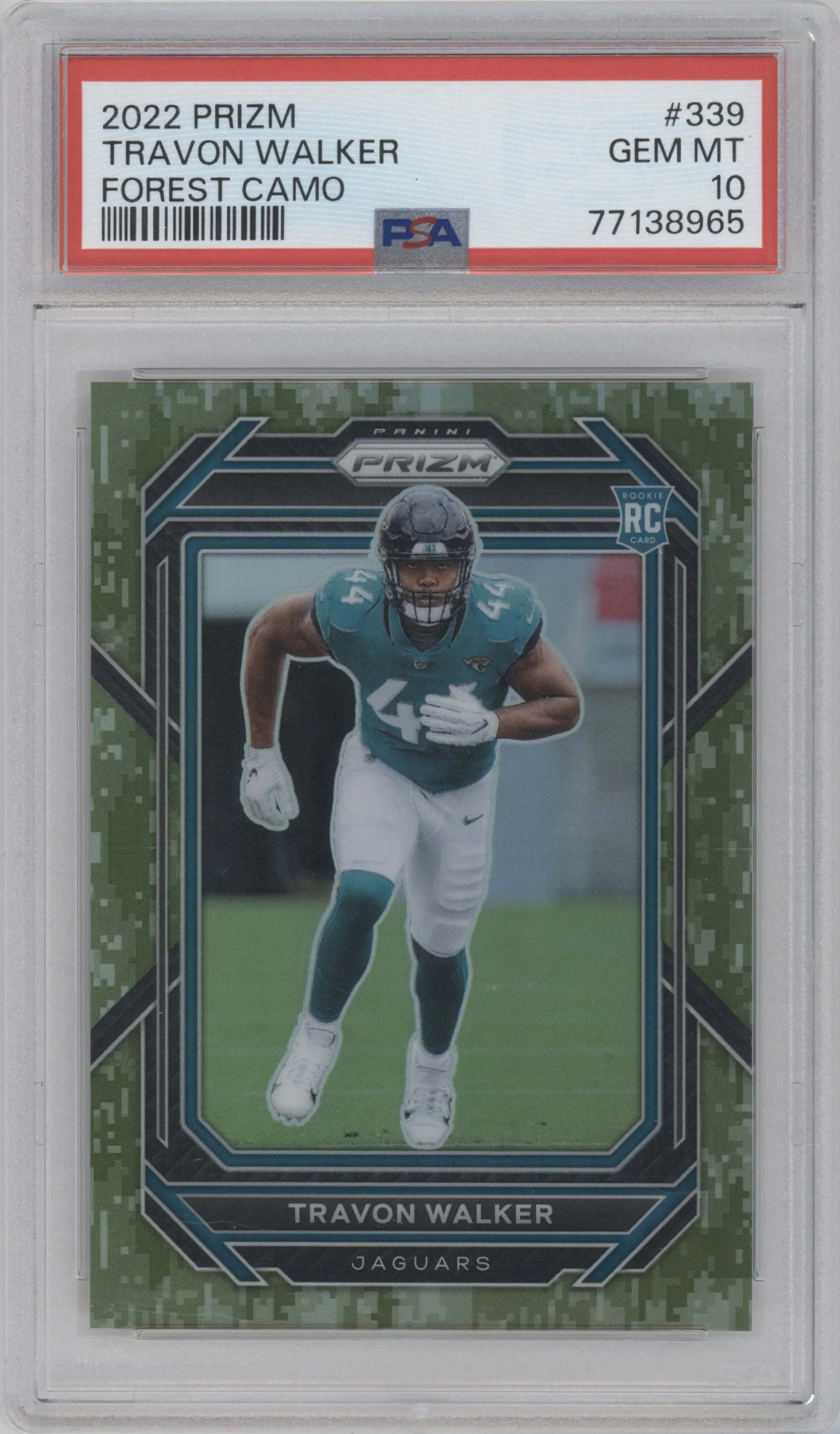 2022 Panini Prizm Travon Walker Forest Camo PSA 10
