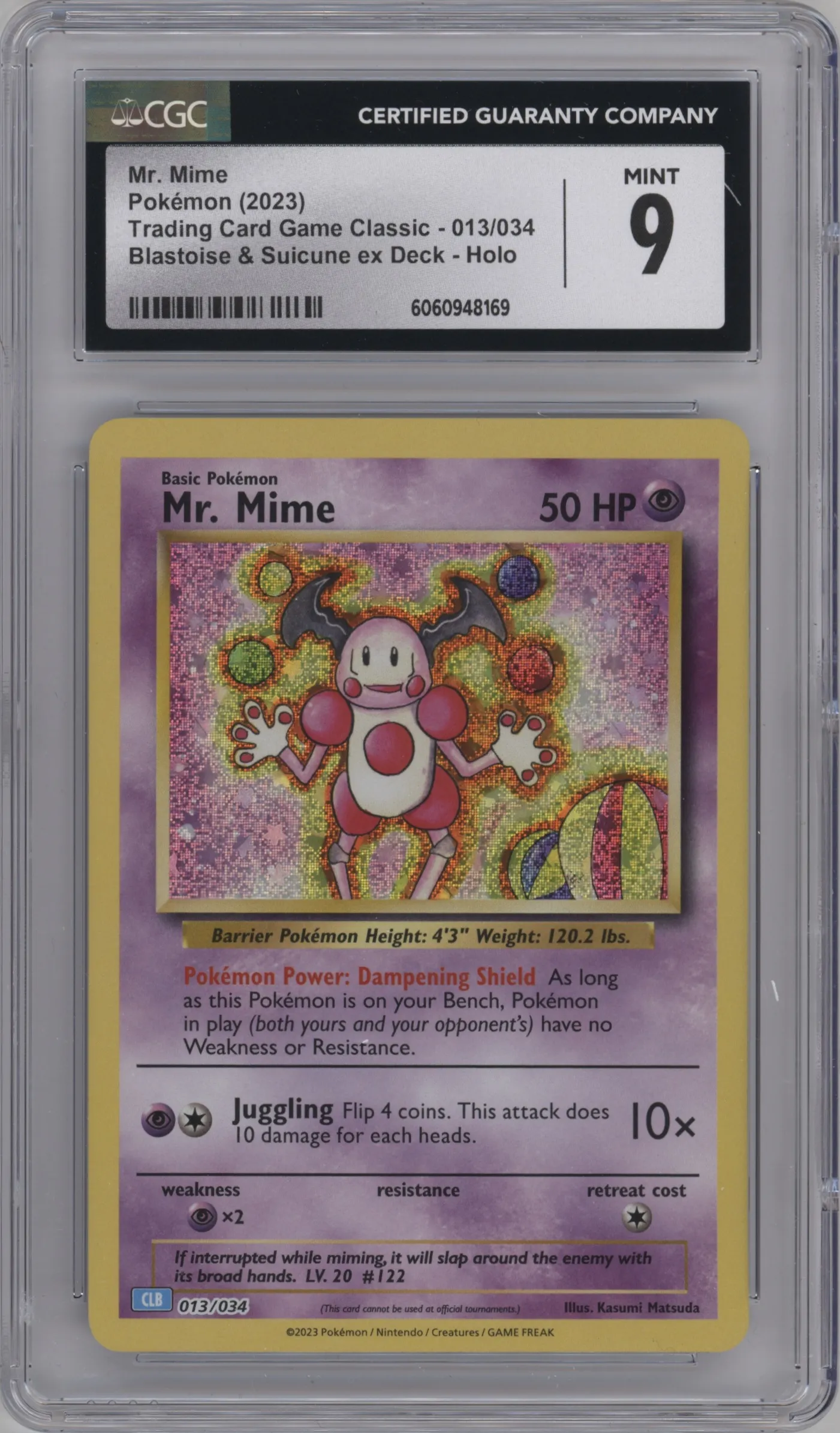 2023 Pokemon CLB Mr. Mime CGC 9