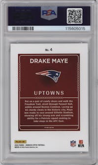 Drake Maye from the 2024 Donruss Optic set graded by PSA and given an overall grade of 10.