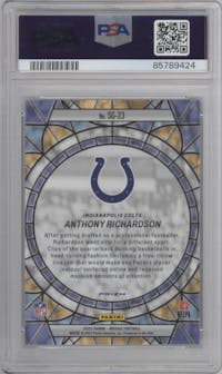 Anthony Richardson from the 2023 Panini Mosaic set graded by PSA and given an overall grade of 10.