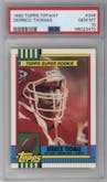 Derrick Thomas from the 1990 Topps set featuring a Tiffany parallel graded by PSA and given an overall grade of 10.
