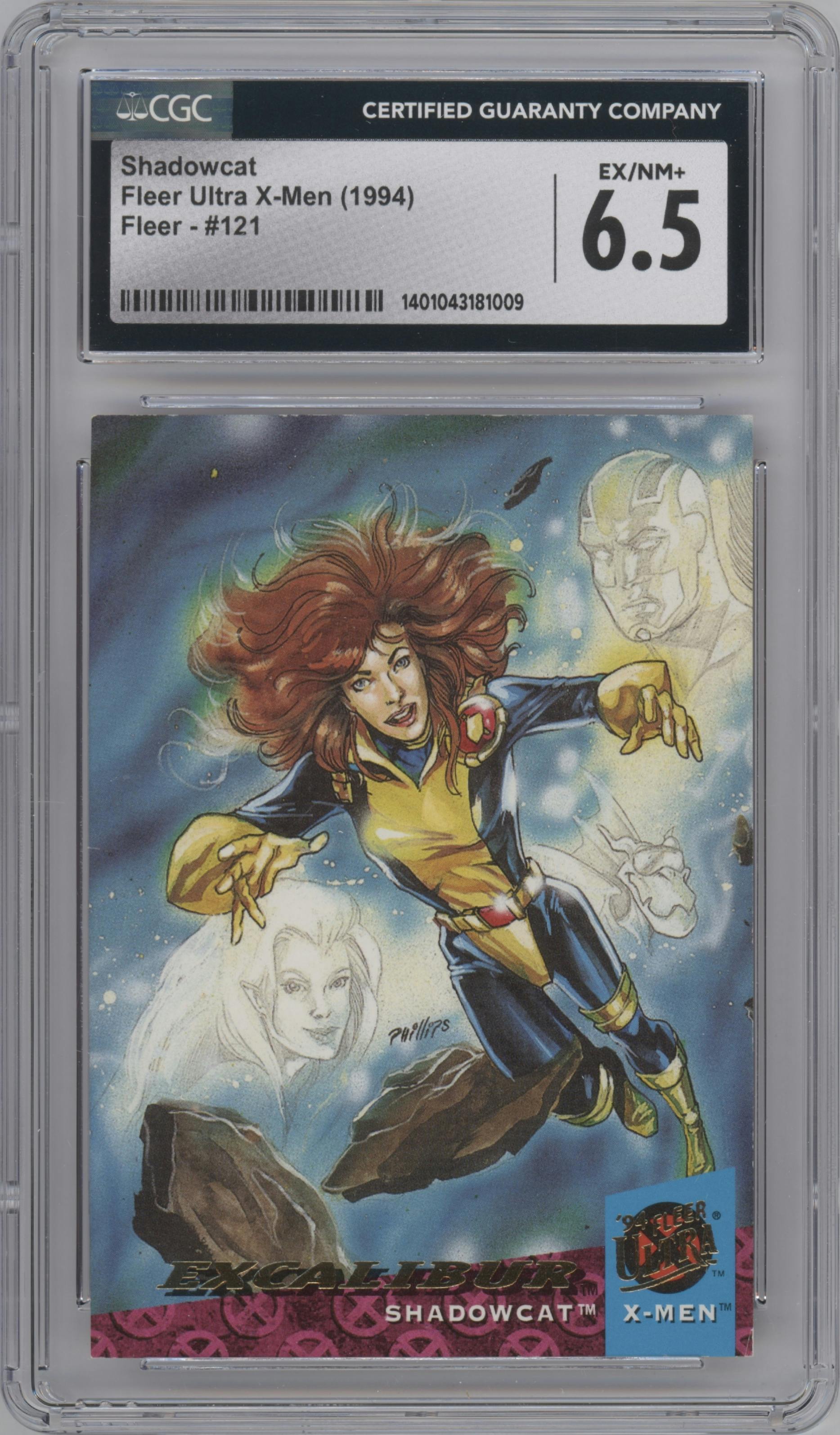 Shadowcat from the 1994 Fleer Ultra X-Men set graded by CSG and given an overall grade of 6.5.