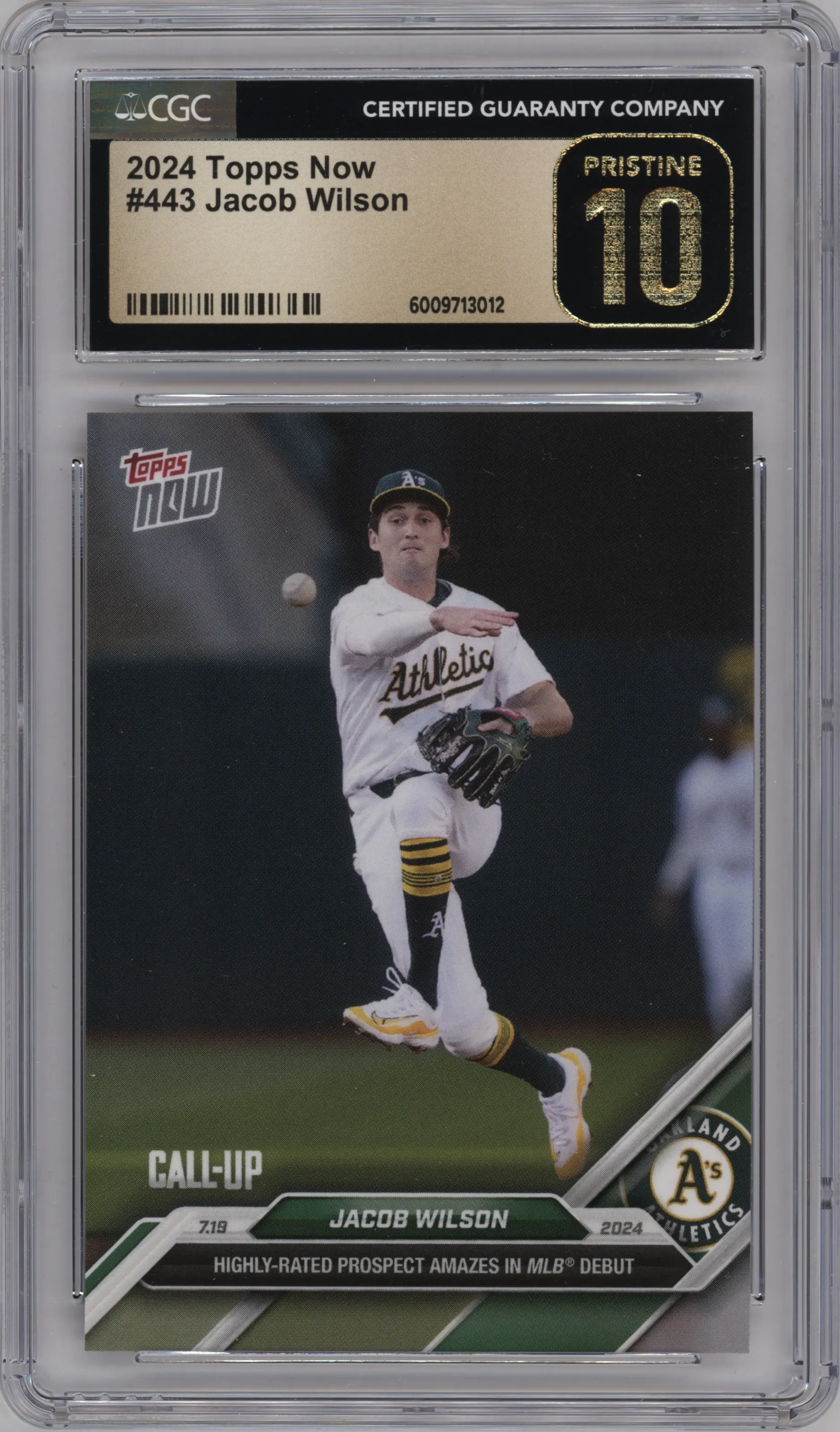 2024 Topps Now Jacob Wilson #443 CGC 10