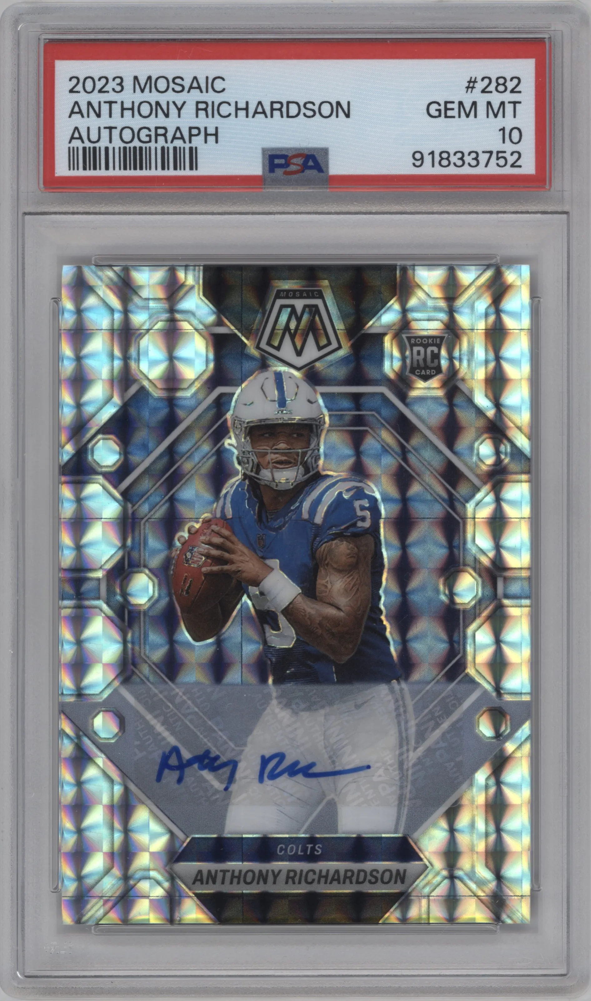 2023 Panini Mosaic Rke.Auto Anthony Richardson PSA 10