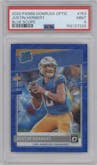 Justin Herbert from the 2020 Panini Donruss Optic set featuring a Blue Scope parallel graded by PSA and given an overall grade of 9.