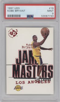 Kobe Bryant from the 1997-98 Upper Deck UD3 set graded by PSA and given an overall grade of 9.