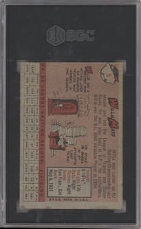Willie Mays from the 1958 Topps set graded by SGC and given an overall grade of 2.