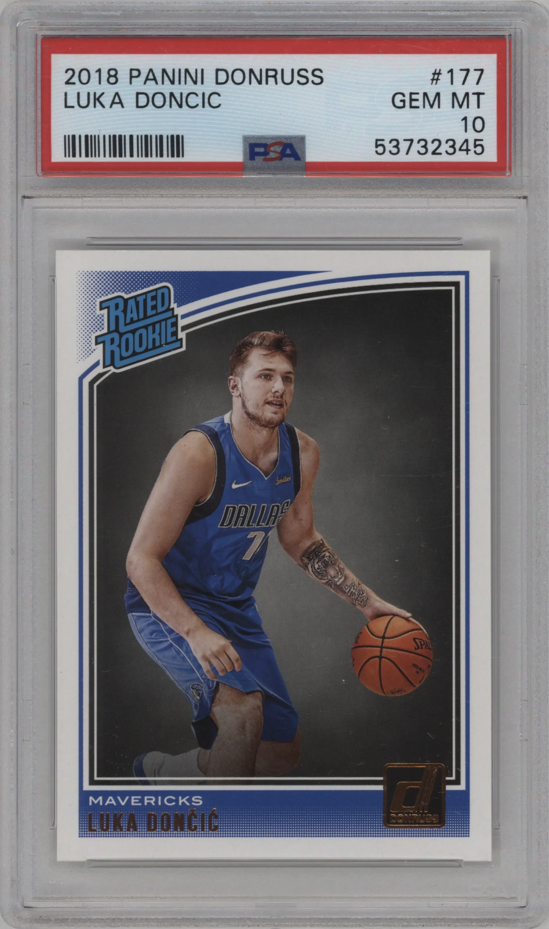 2018 Panini Donruss Rated Rookie Luka Doncic PSA 10