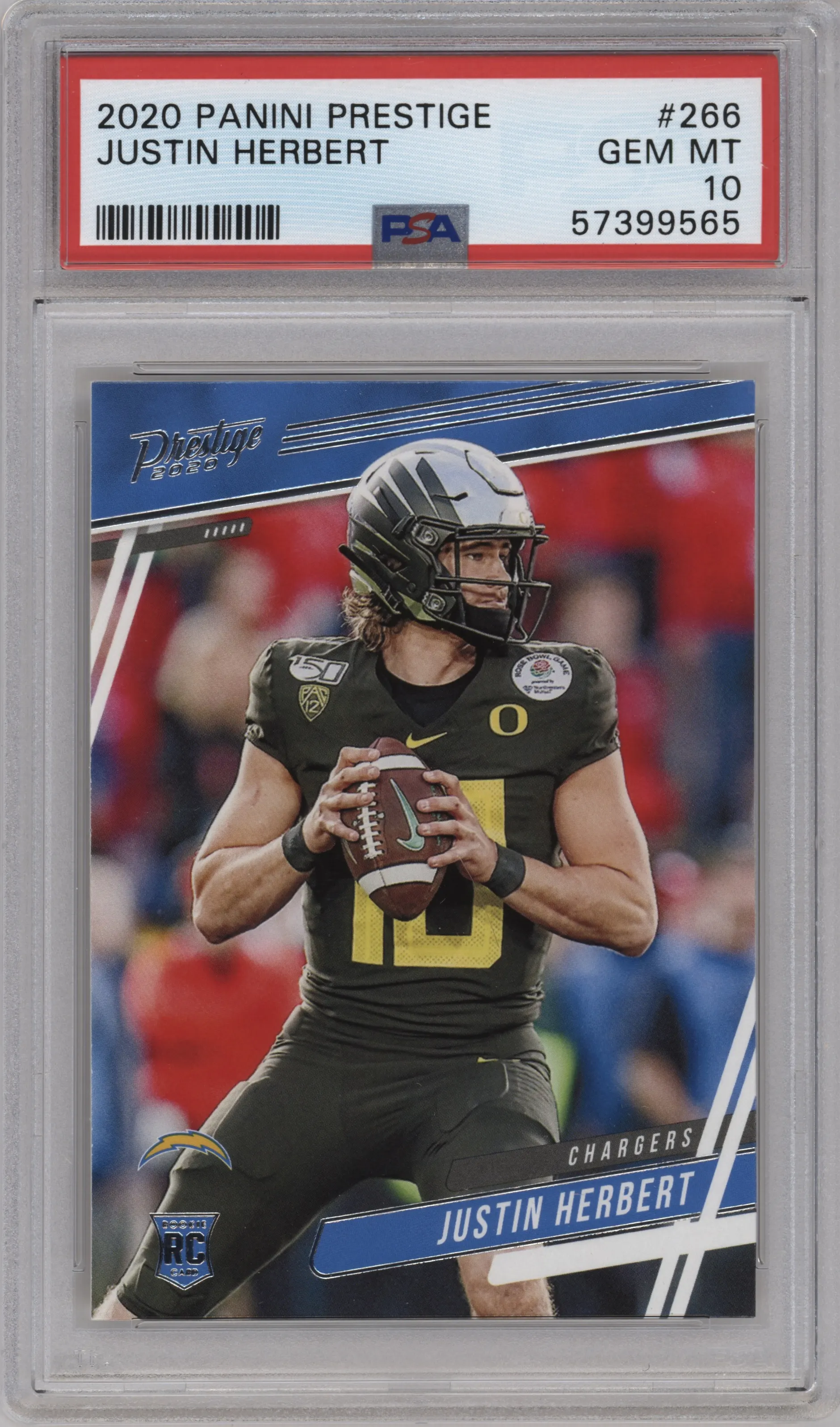 2020 Panini Prestige Justin Herbert PSA 10