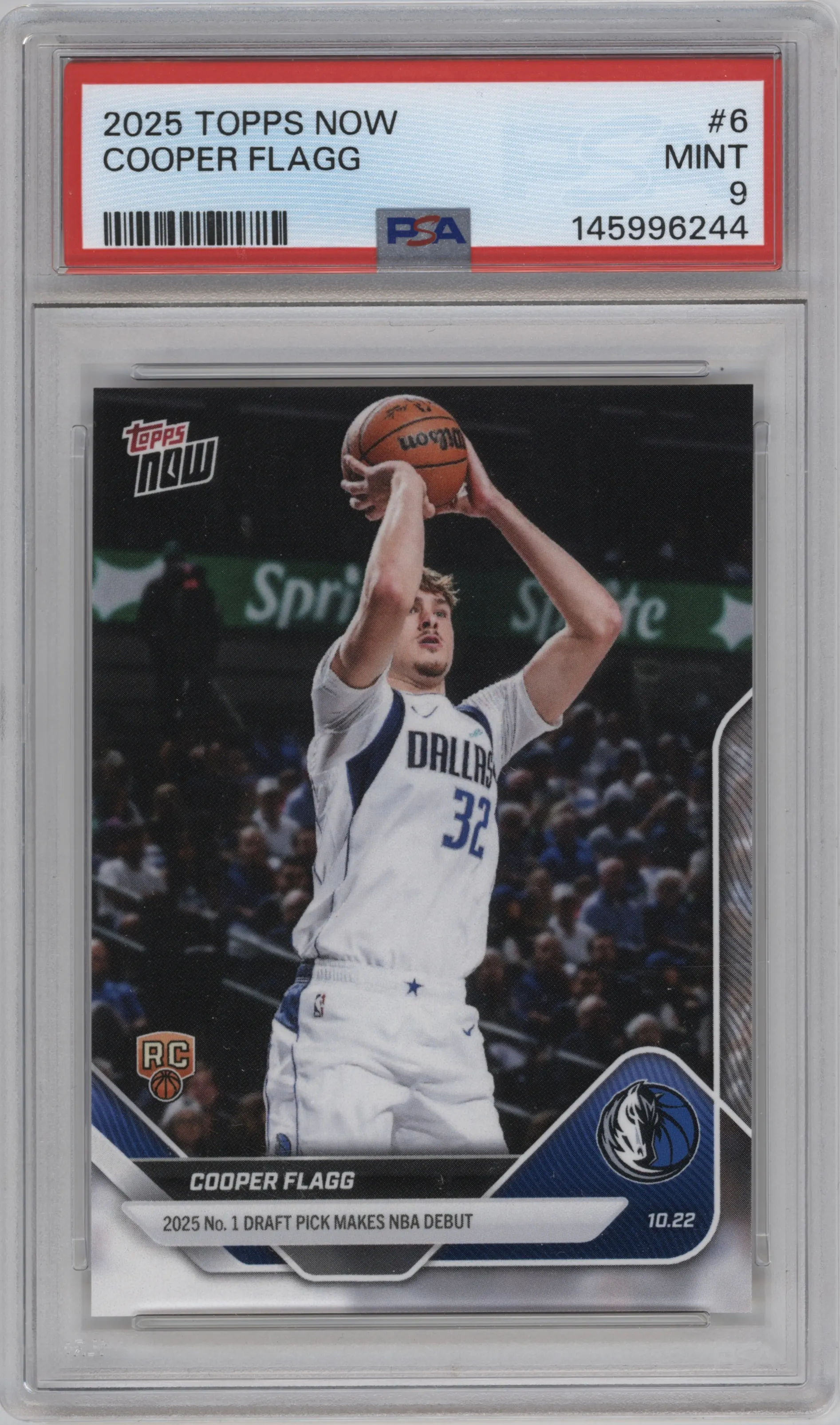 2025 Topps Now Cooper Flagg PSA 9