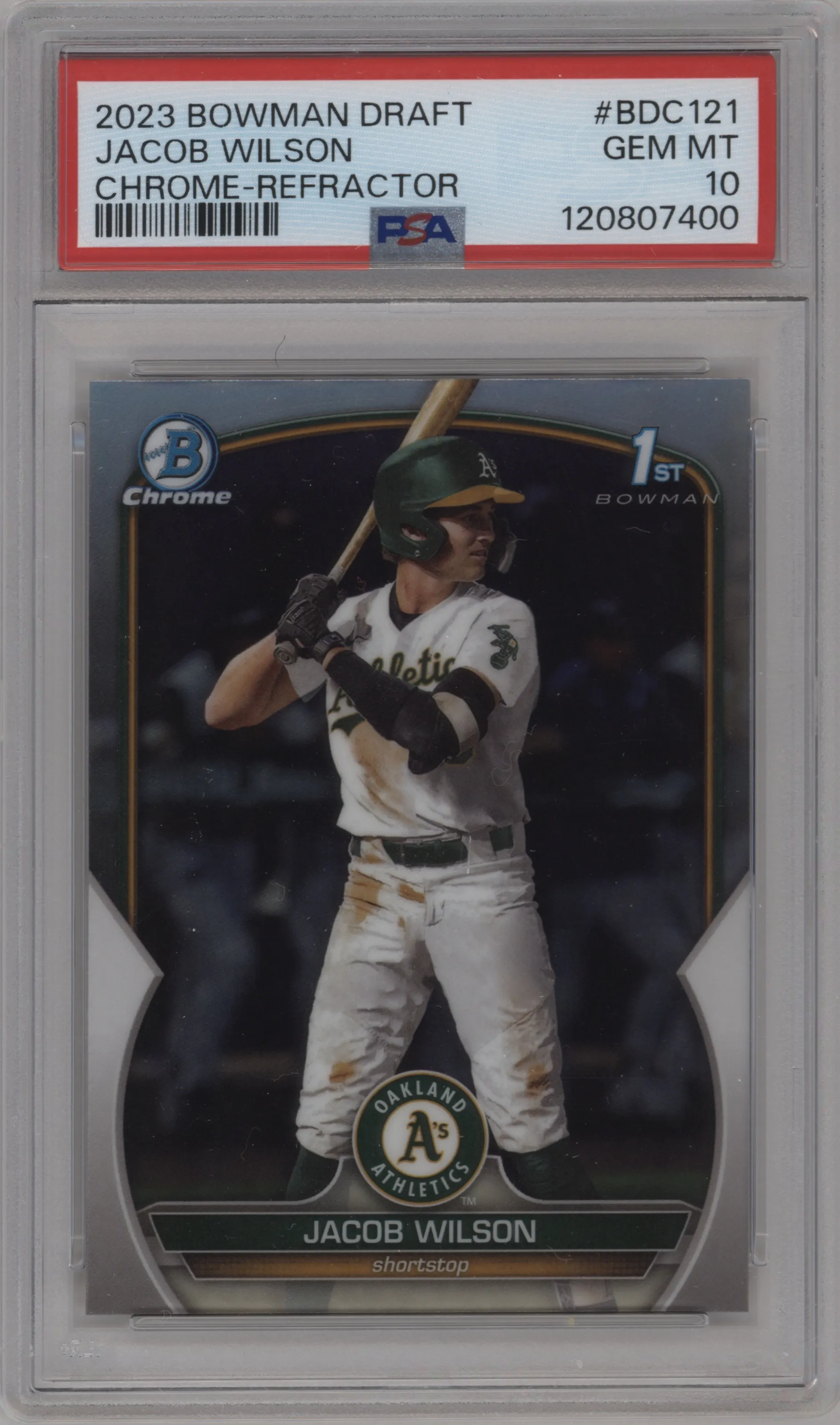2023 Bowman Draft Chrome Jacob Wilson Refractor PSA 10