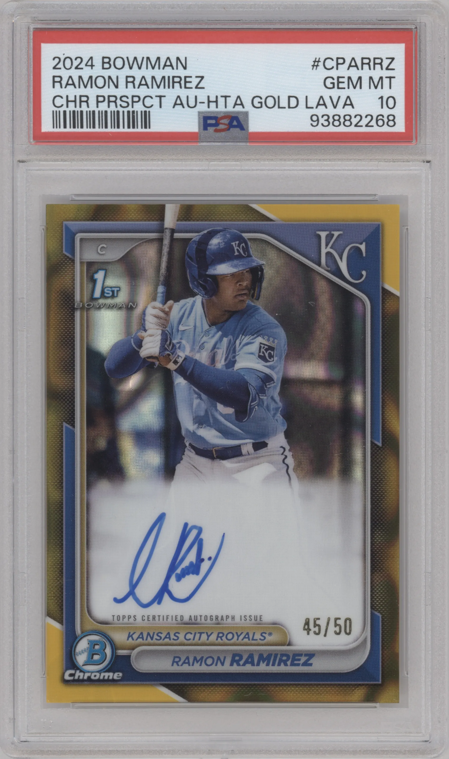 2024 Bowman Chr.Pros.Auto Ramon Ramirez HTA Gold Lava Refractor #CPA-RRZ PSA 10