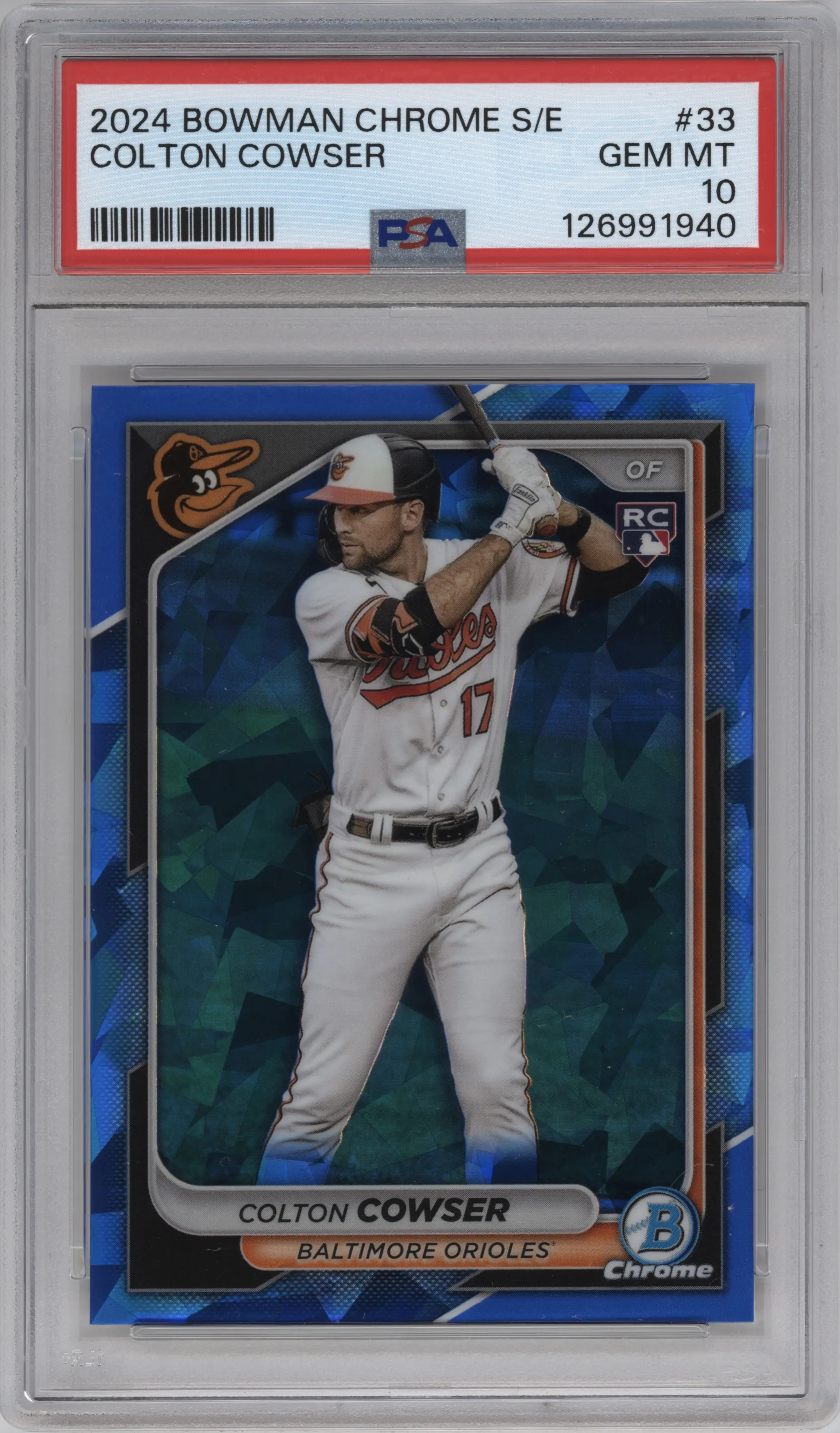 2024 Bowman Chrome Sapphire Colton Cowser PSA 10