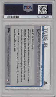 Fernando Tatis Jr. from the 2019 Topps Chrome Update set graded by PSA and given an overall grade of 10.