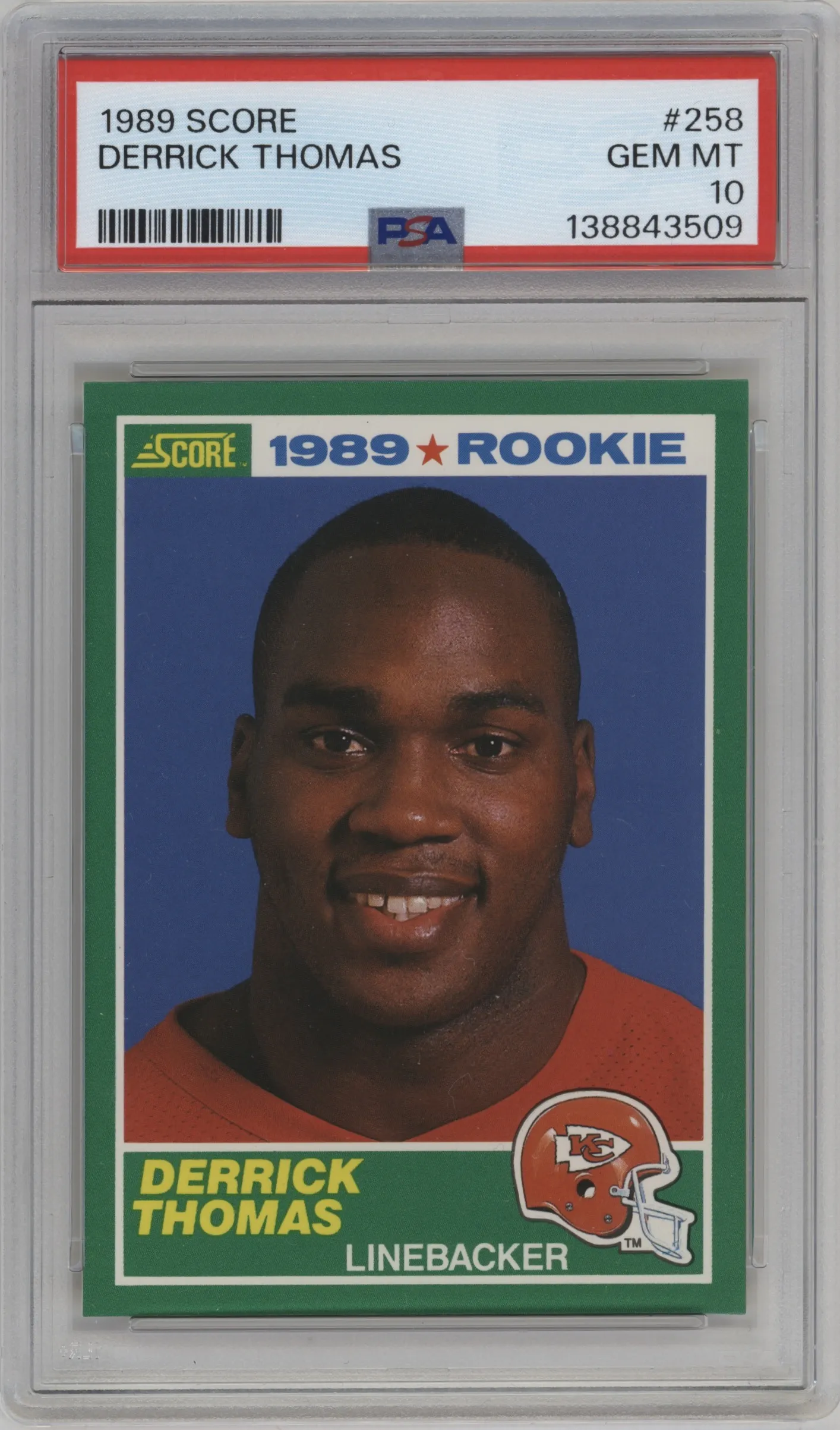 1989 Score Derrick Thomas #258 PSA 10