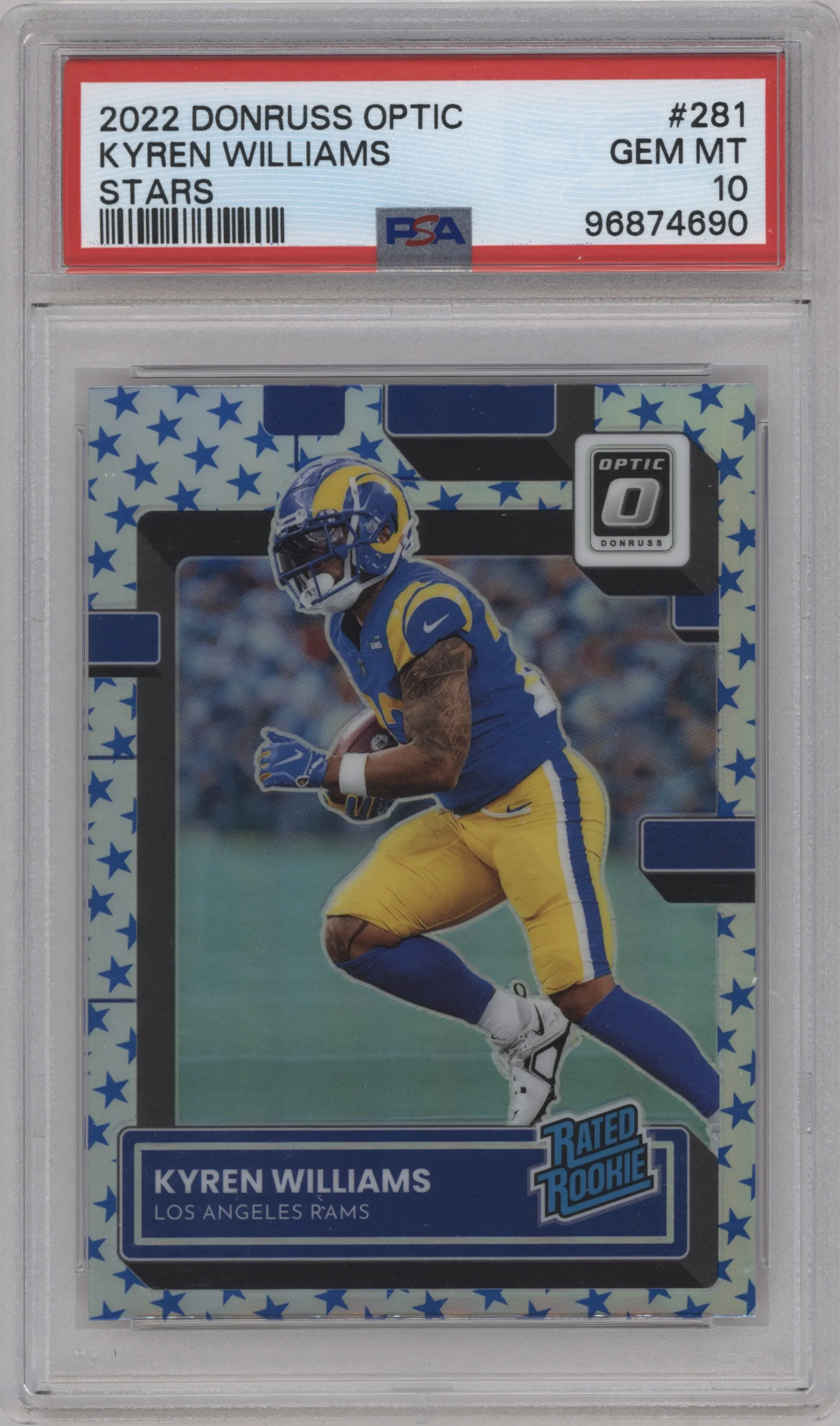 2022 Panini Donruss Optic Rated Rookie Kyren Williams Stars #281 PSA 10
