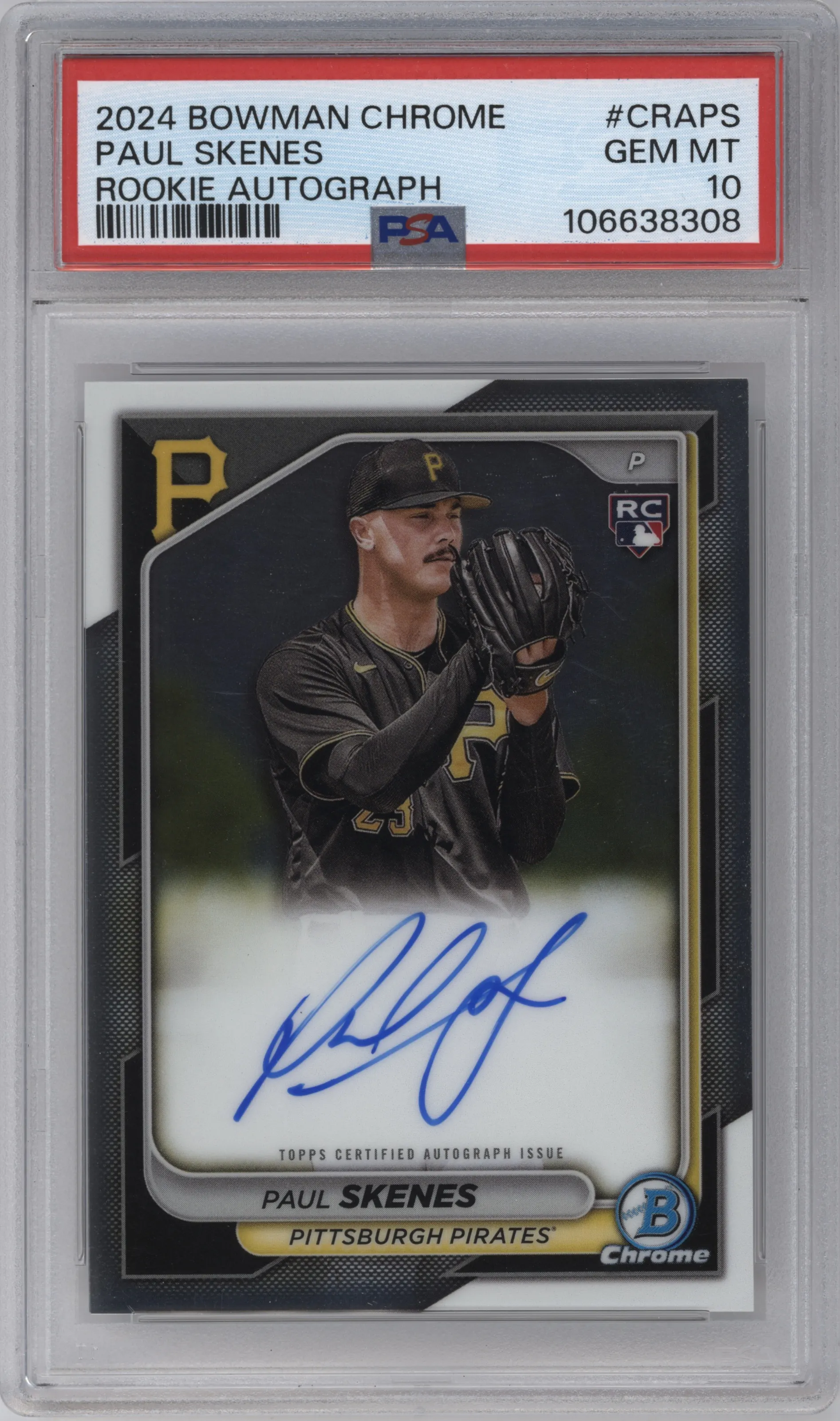 2024 Bowman Chrome Rke.Auto Paul Skenes PSA 10
