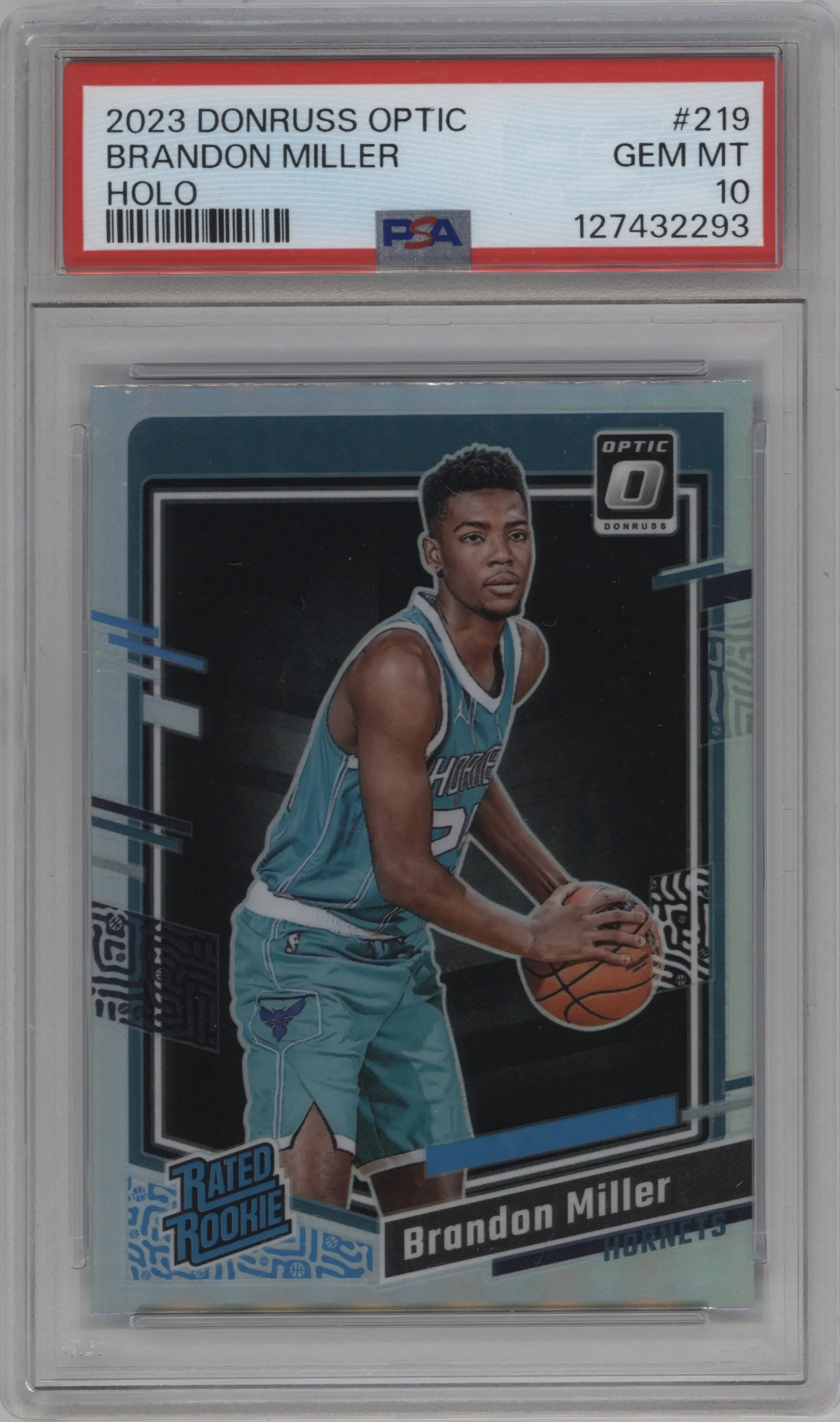 2023 Donruss Optic Rated Rookie Brandon Miller Holo #219 PSA 10