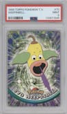 Weepinbell from the 1999 Pokemon set graded by PSA and given an overall grade of 9.