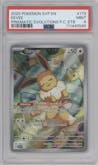 Eevee from the 2025 Pokemon SV set featuring a Prismatic Evolutions Pokemon Center Elite Trainer Box parallel graded by PSA and given an overall grade of 9.