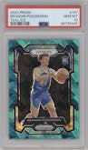 Brandin Podziemski from the 2023-24 Panini Prizm set featuring a Teal Ice parallel graded by PSA and given an overall grade of 10.