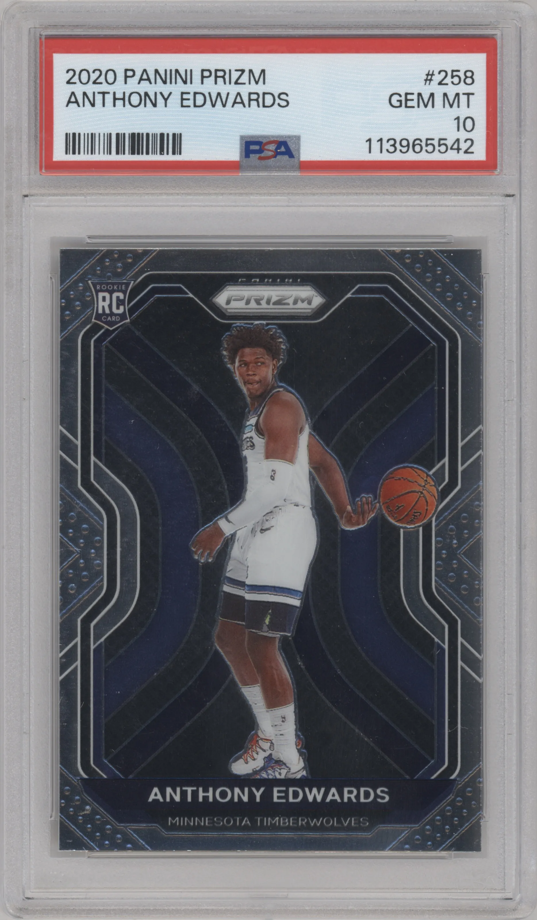 2020 Panini Prizm Anthony Edwards #258 PSA 10